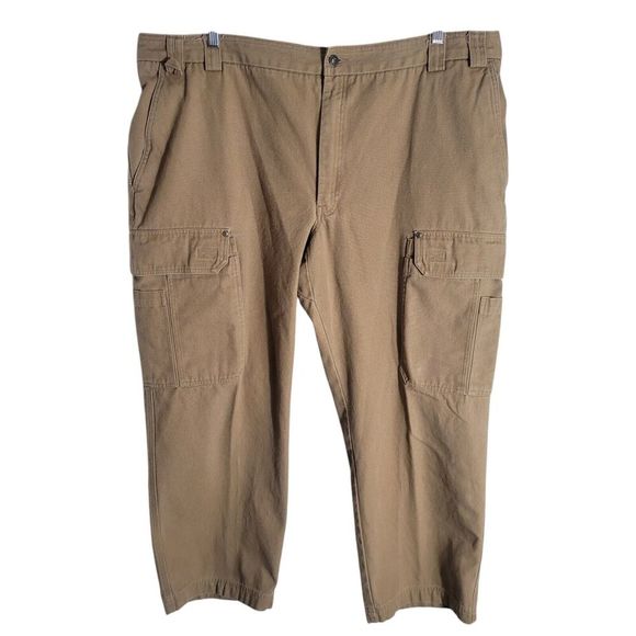 Duluth Trading Co Vintage Cargo Pants Men's Size 48 X 30 Tan Cotton Canvas - Picture 1 of 10